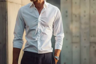 Homme portant une chemise blanche et une montre élégante