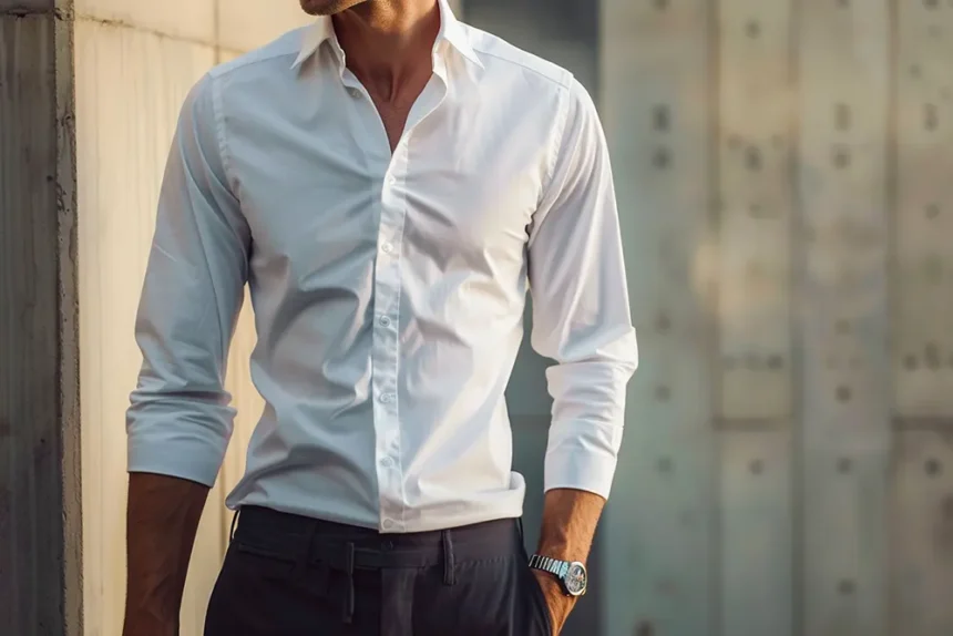 Homme portant une chemise blanche et une montre élégante
