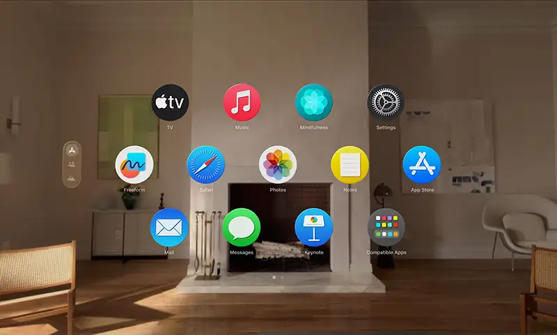 icones des applications sur l'Apple vision pro