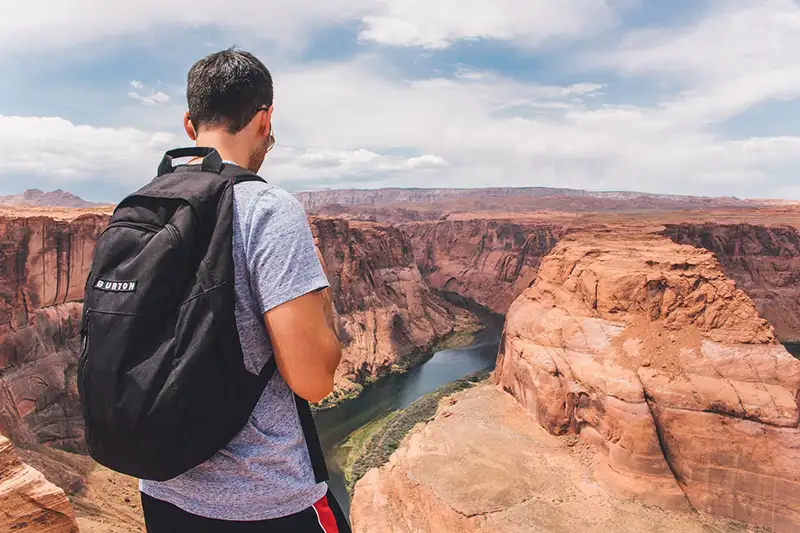 préparation d'une aventure au grand canyon