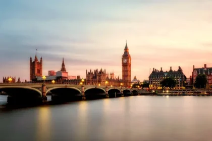 Londres vue du pont au coucher du soleil