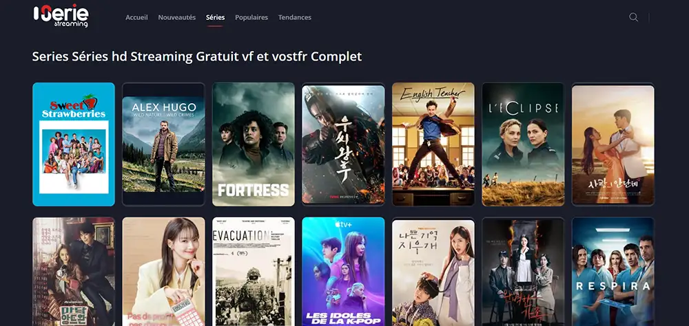 seriestreaming capture d'écran du site