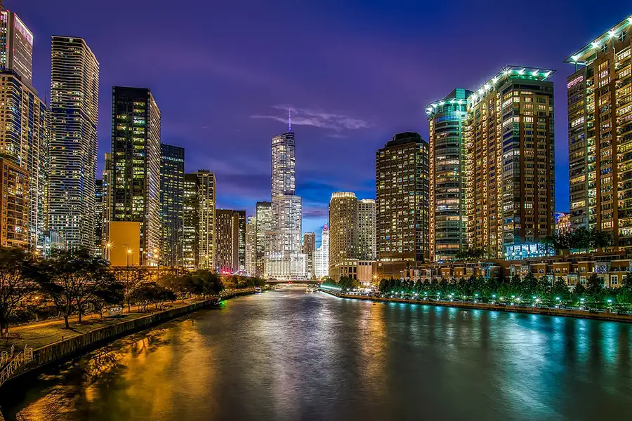 vue de Chicago de nuit