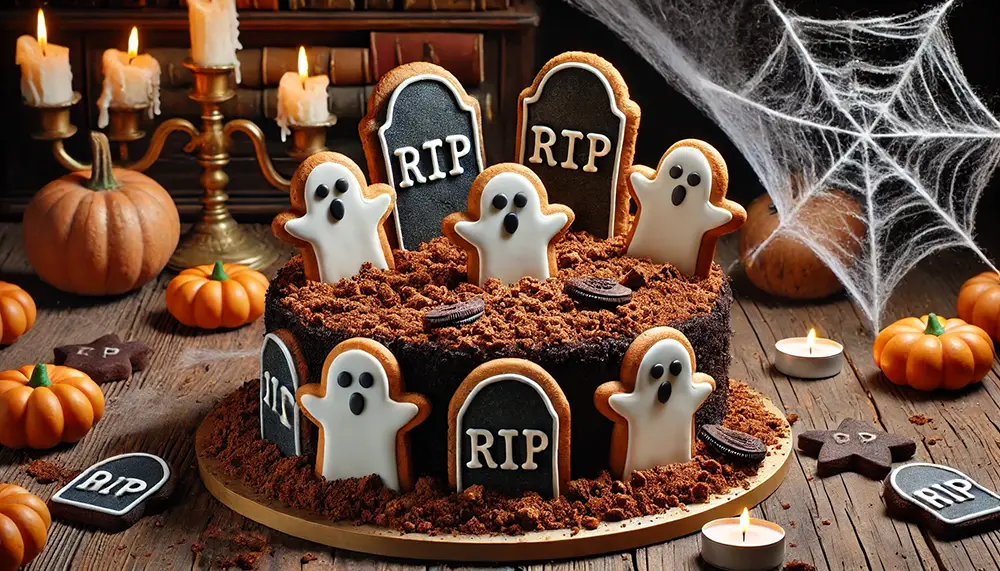 Le cake cimetière : Un gâteau d'Halloween