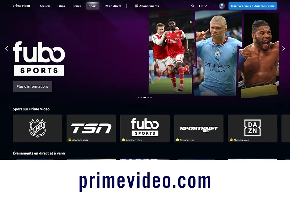 Matchs en direct sur Prime Vidéo