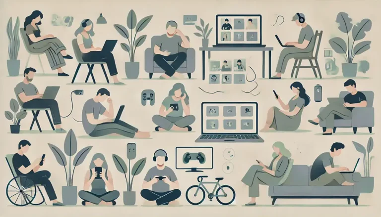 illustration d'activités en ligne pour passer le temps