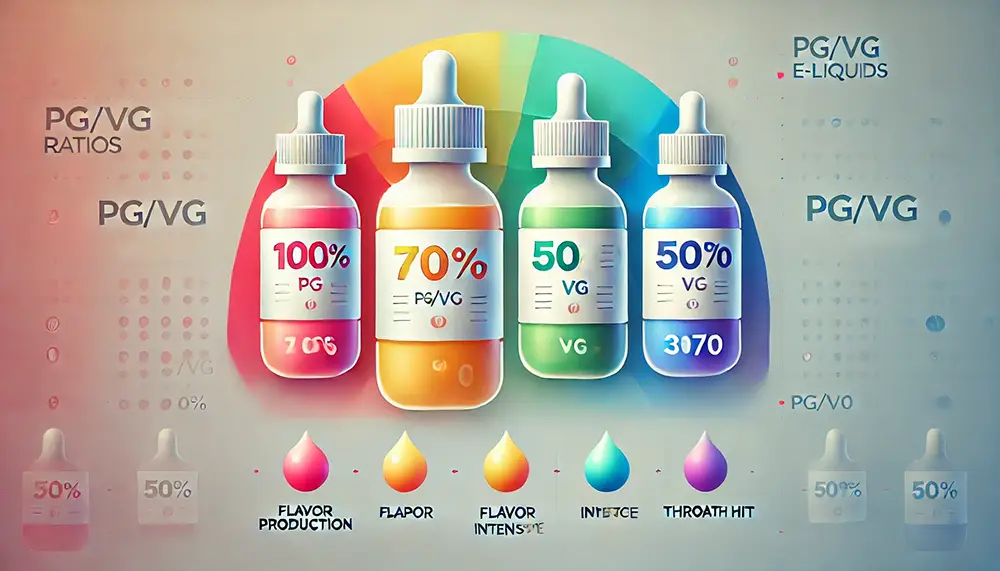 différents ratios PG VG des e-liquides