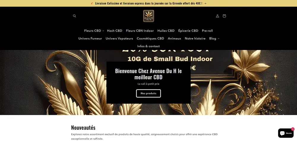 Avenue Du H, site web de vente de CBD en ligne avec livraison rapide