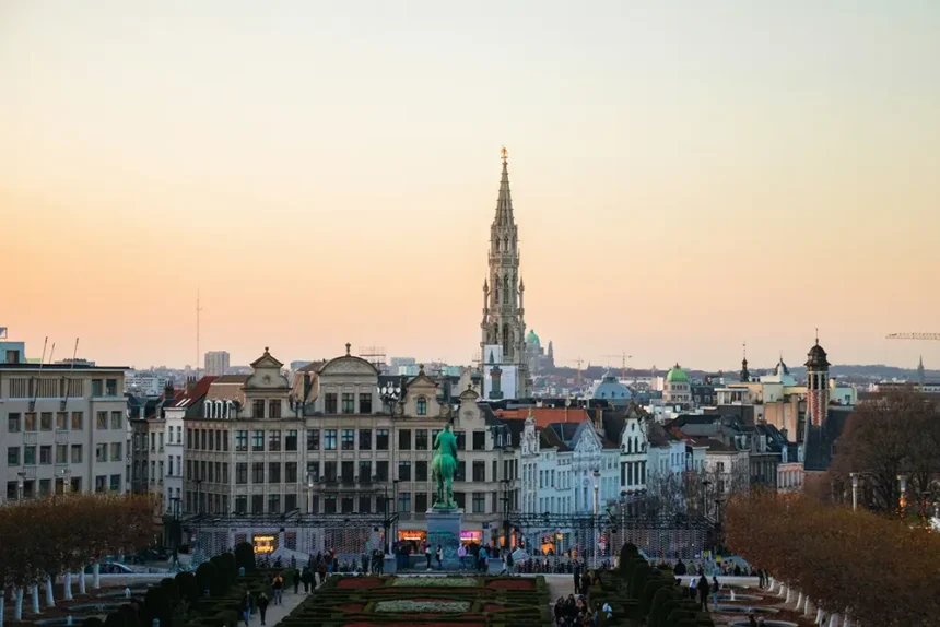 Vue du centre de Bruxelles avec parc