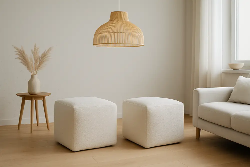 salon cozy Scandinave épuré