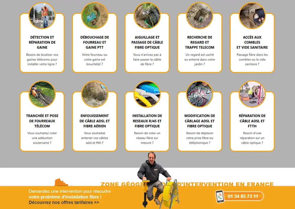 Travaux-Fibre-Optique.fr : prestations proposées