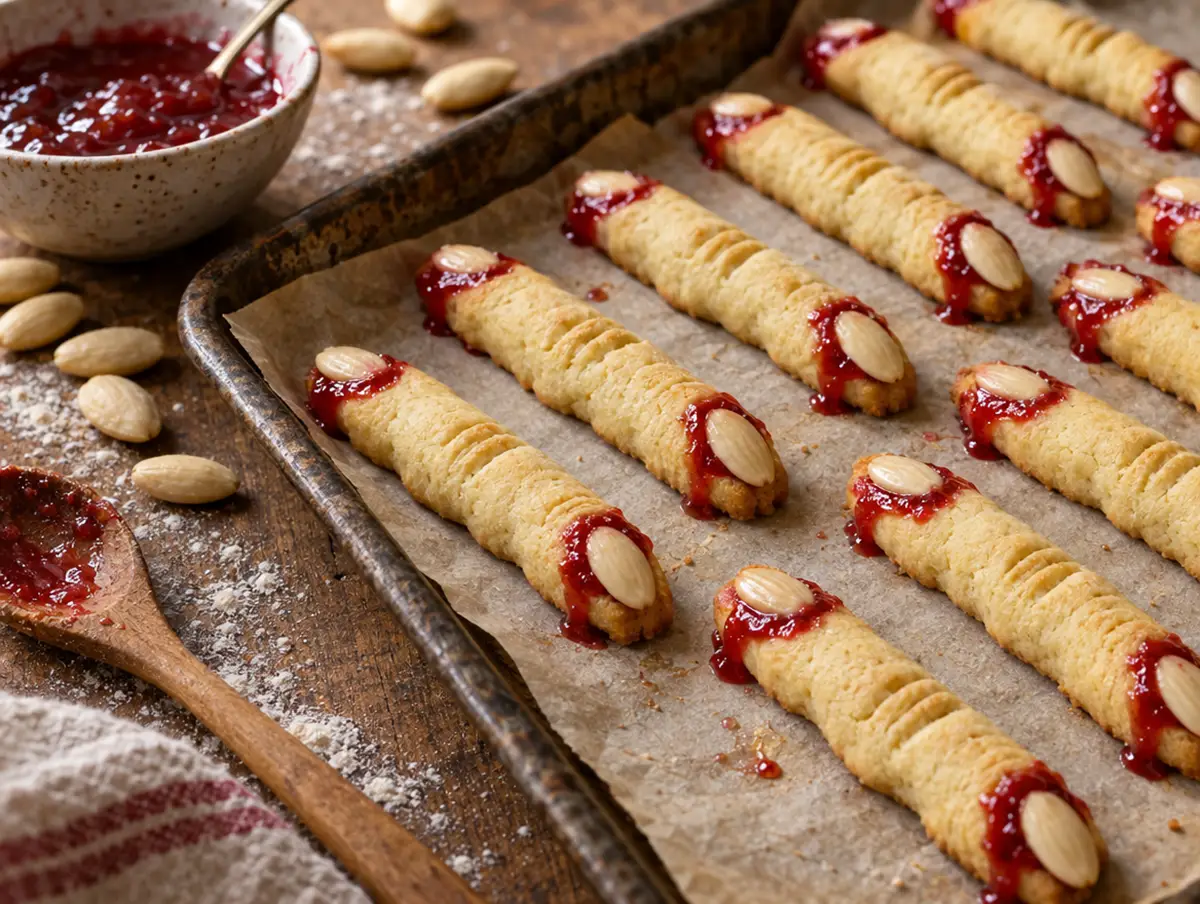 recette halloween : doigts de sorcière sanglants