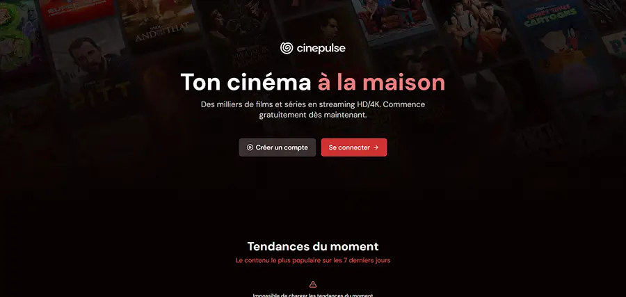 Capture d'écran Cinepulse 2026