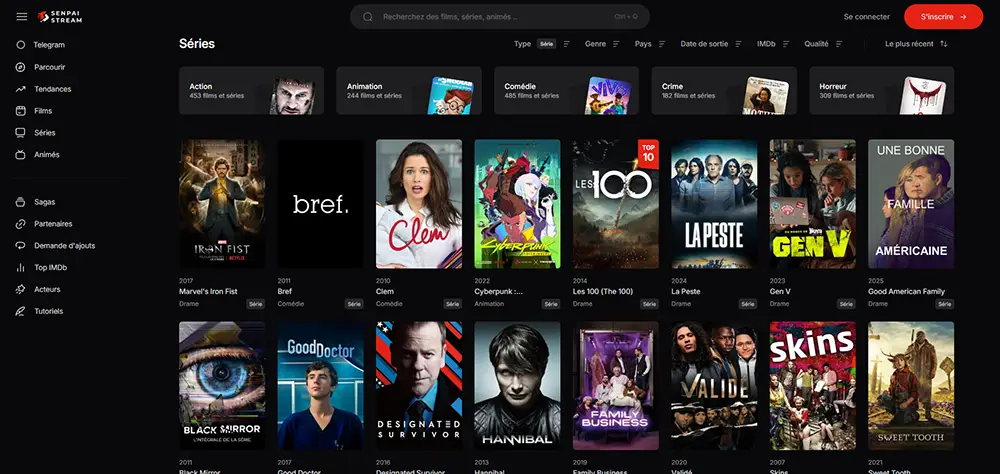 séries sur Senpai Stream