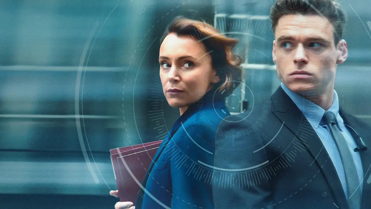 Affiche de la série Bodyguard avec Julia et son garde du corps