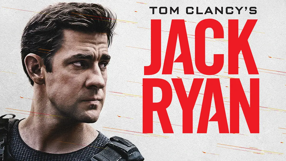 Affiche de la série Jack Ryan, avec l'acteur principal John Krasinski en gros plan