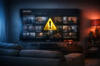 Illustration représentant une plateforme de streaming alternative sur un écran, symbolisant les risques, l’incertitude et l’analyse critique du service Purstream.