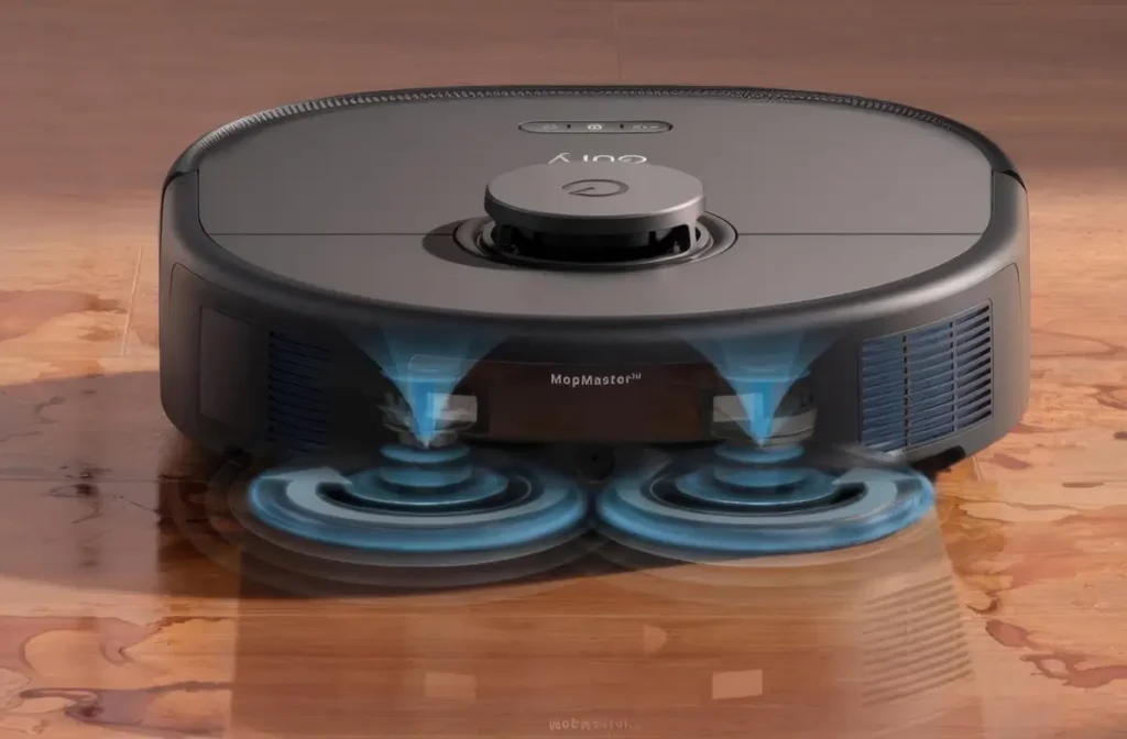 robot aspirateur serpillière moderne en gros plan