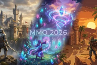 Illustration artistique regroupant les univers de WoW, FFXIV et OSRS représentant les meilleurs MMO de 2026