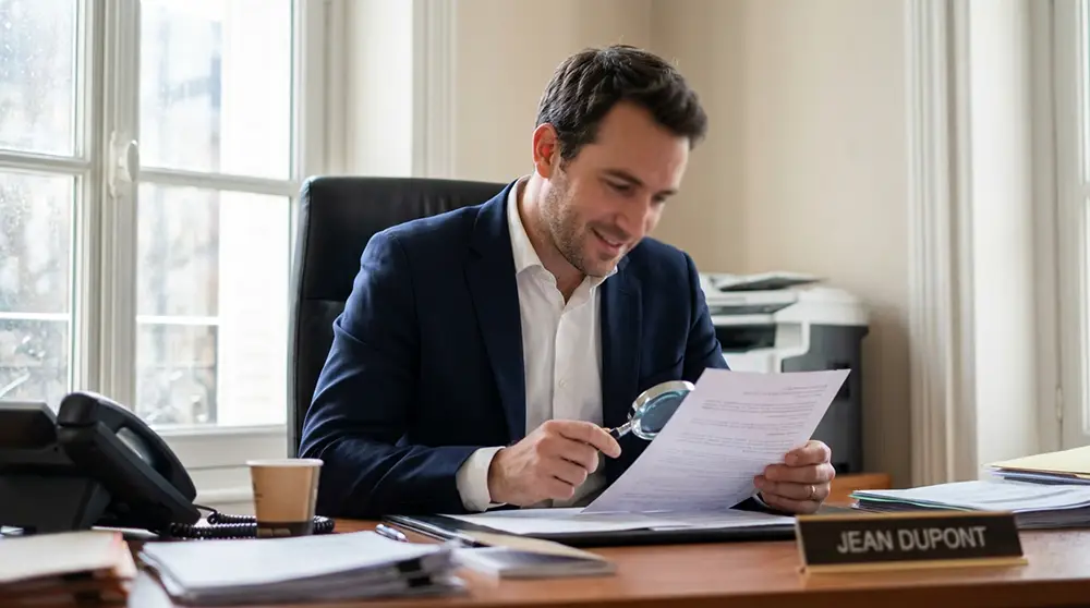 Professionnel lisant un exemple de lettre de recommandation