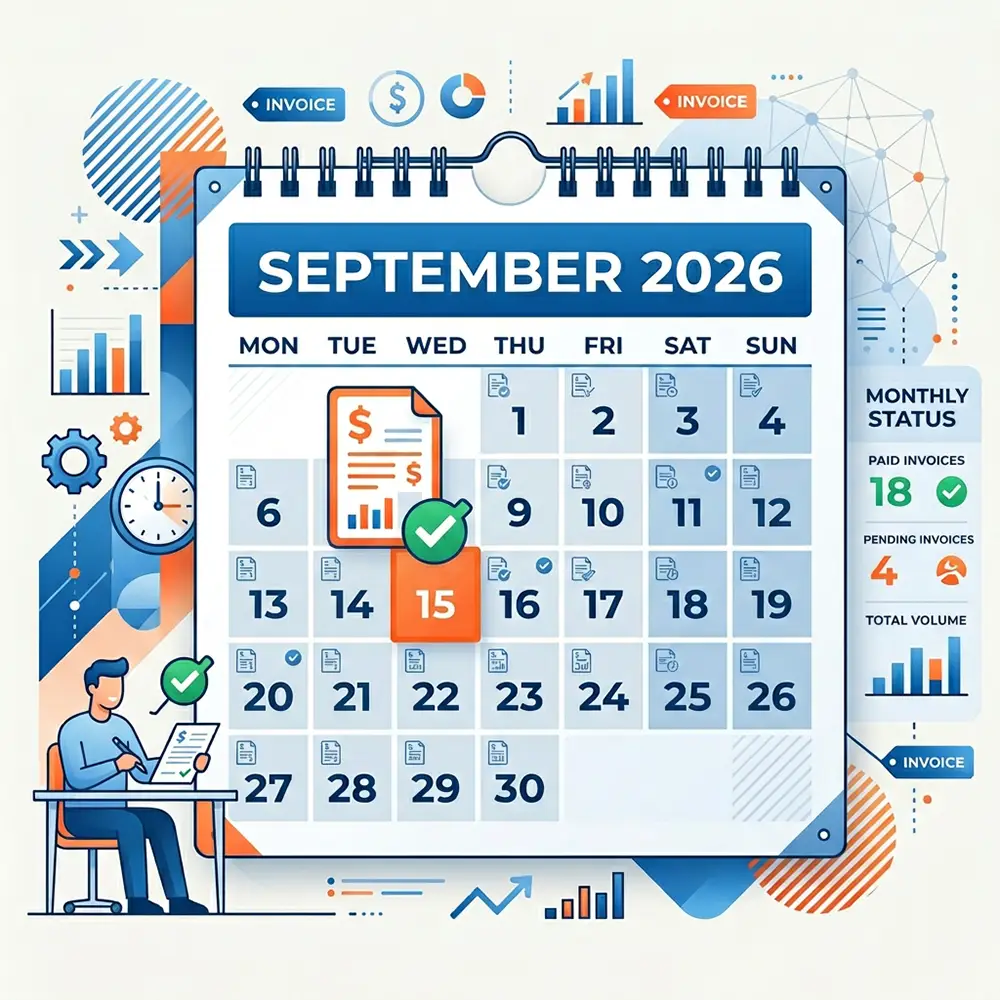 Calendrier septembre 2026 symbolisant l'obligation de facturation électronique pour auto-entrepreneur