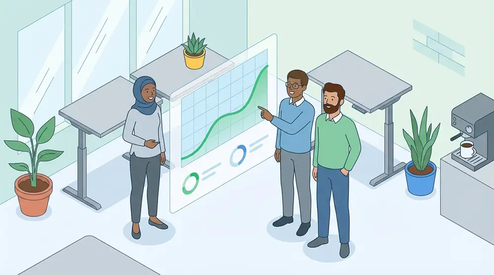 Équipe de PME utilisant Fygr comme logiciel de gestion de trésorerie