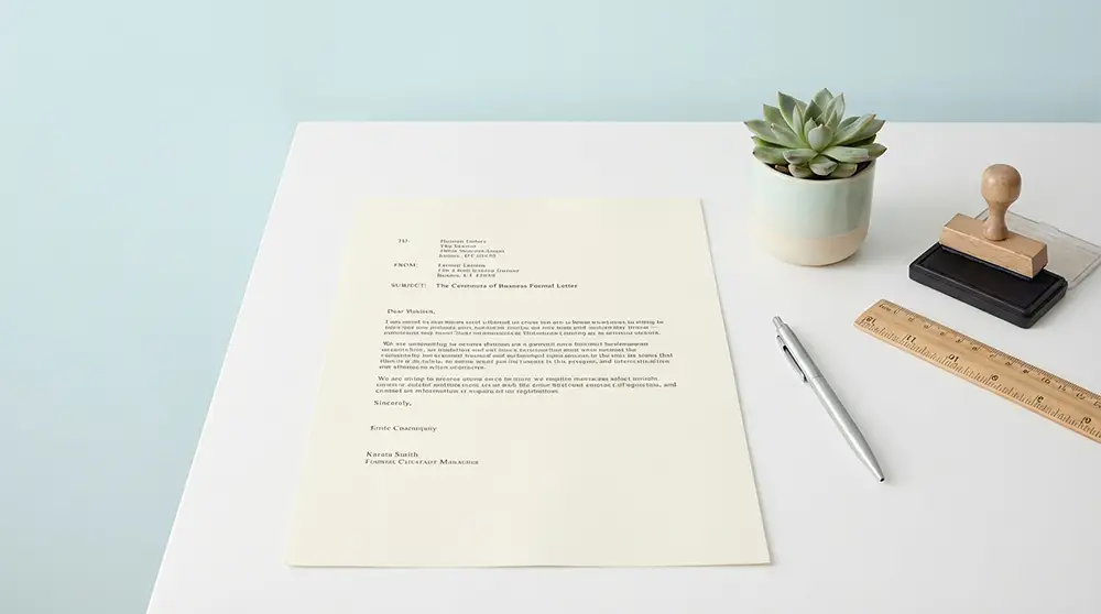 Document formel avec les éléments d'une lettre de recommandation