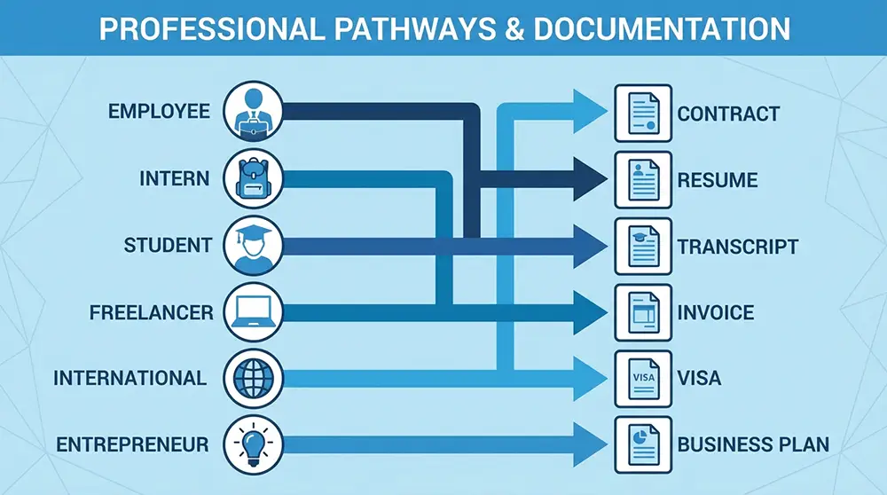 Infographie des différents profils pour une lettre de recommandation