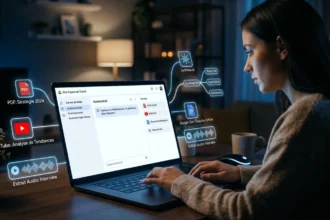 Interface NotebookLM Google 2026 avec documents PDF et podcast audio générés par IA