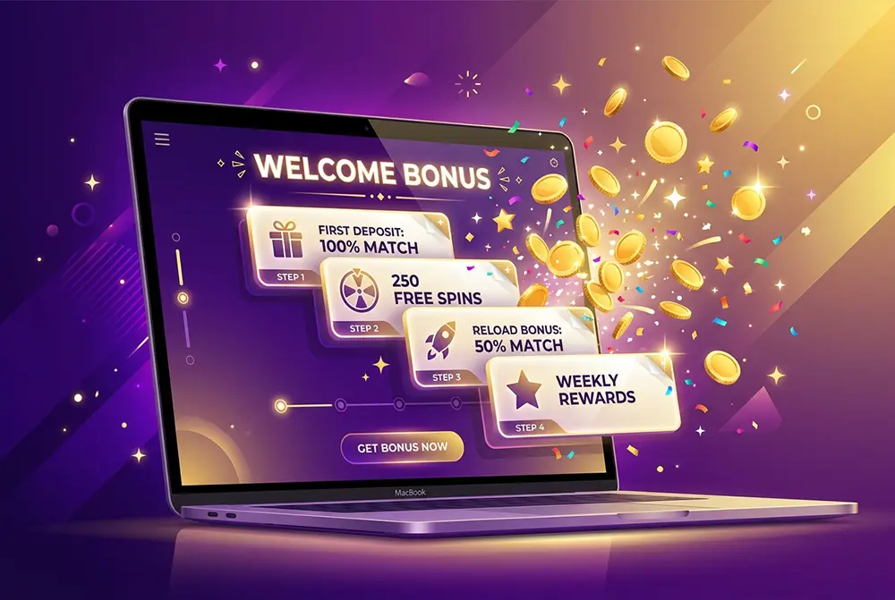 Pack de bonus de bienvenue du casino Bet Riviera avec codes promo et tours gratuits