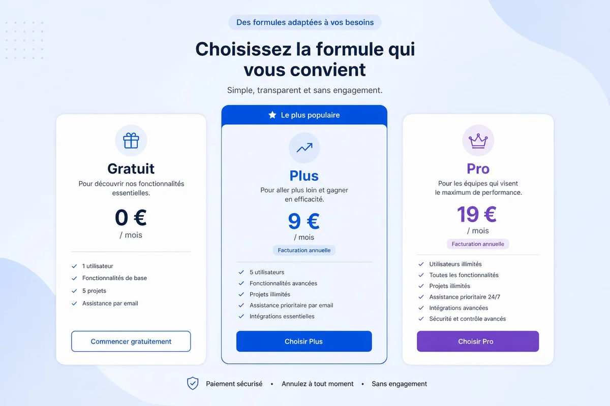 Abonnement ChatGPT Plus et tarifs 2026 Illustration représentant les différents forfaits d'abonnement ChatGPT avec prix en euros